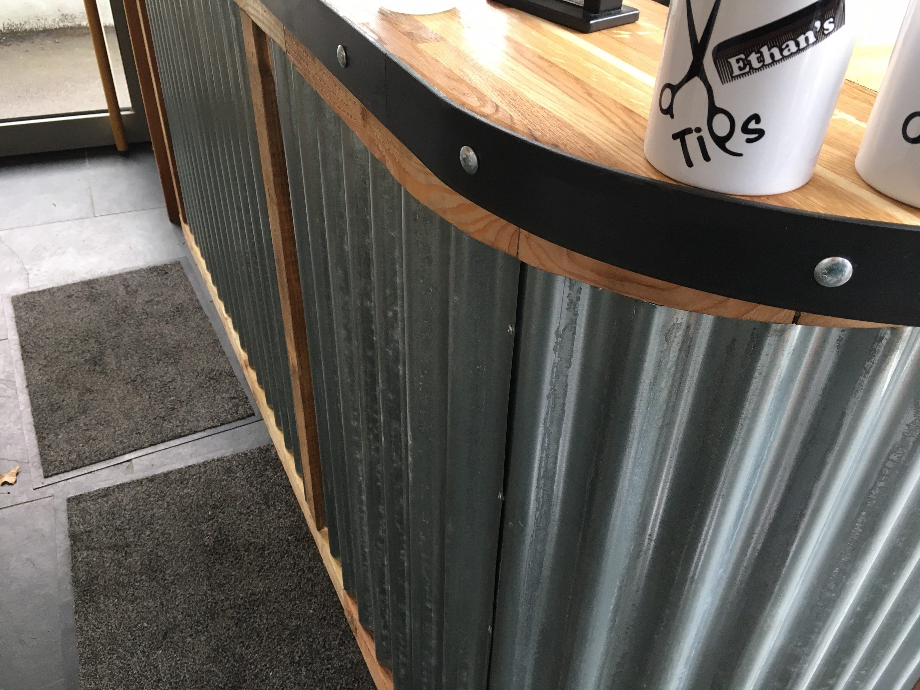 Corrugated Metal Outdoor Counter Outdoor Kitchen Bar With Built In