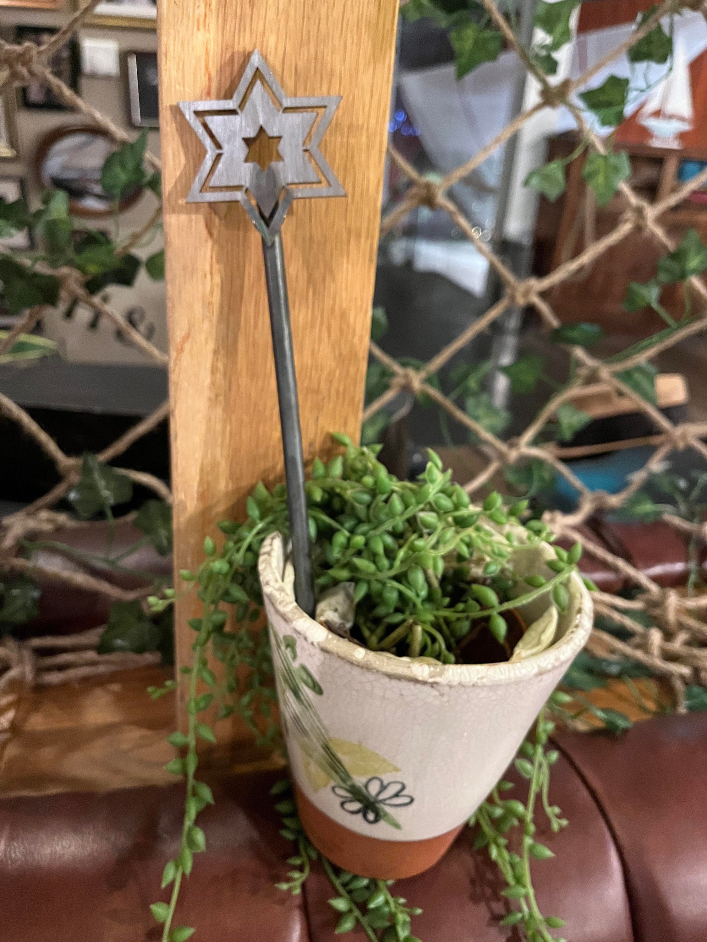Deko-Stern Für Garten & Blumentopf – Metall-Stecker Mit Rostoptik, Ca. 100 Cm Lang