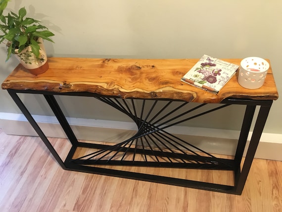 Hallway Table yew Wood farmhouse console Table hallway entryway