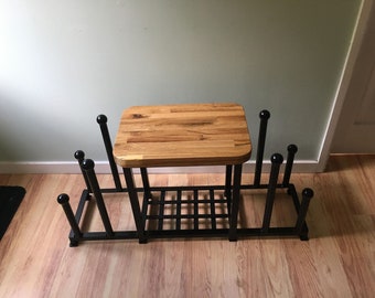 Hallway Seat and Wellington Boot Store-Welly Boot Store-Wellington Boot Rack-Entryway Seat- Backdoor Store-Shoe Rack-Backdoor seat-Farmhouse