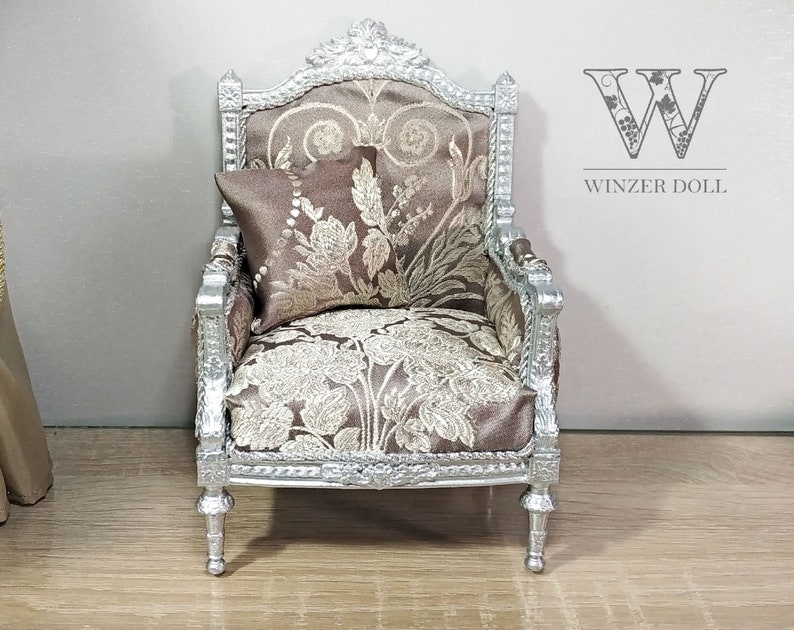 Doll furniture doll chair Armchair for 1:4 dolls classic armchair Louis XVI style