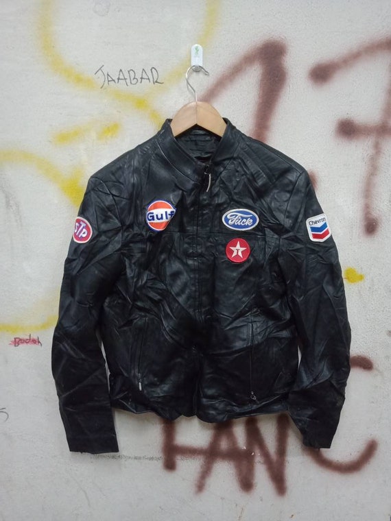 Vintage 80's leather Jacket STP racing