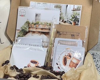Coffee Planner Sticker Collection and Stationery Gift Box