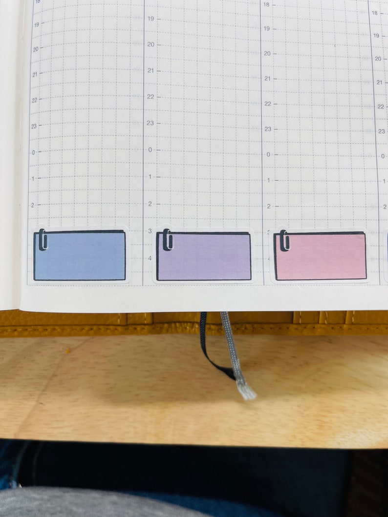 Colored Notes Box With Clip Planner Sticker | Fuctional Planner Box ...