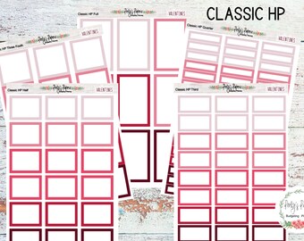 Classic HP Valentine's Colorful Boxes | Colorful Planner Boxes | Functional Planner Stickers | Planner Boxes
