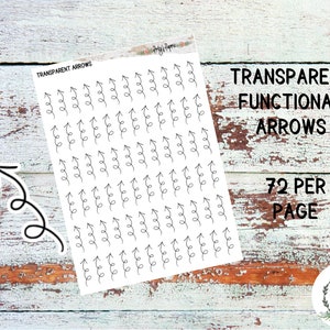 Transparent Squiggly Doodle Handrawn Arrow Icon Planner Stickers .75", Coil Arrows, Springy Arrow Planner Stickers, Journaling Stickers