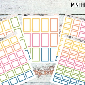 Mini HP Vertical Spring Colorful Planner Boxes | Functional Planner Stickers | Budget Boxes | Planner Box Stickers