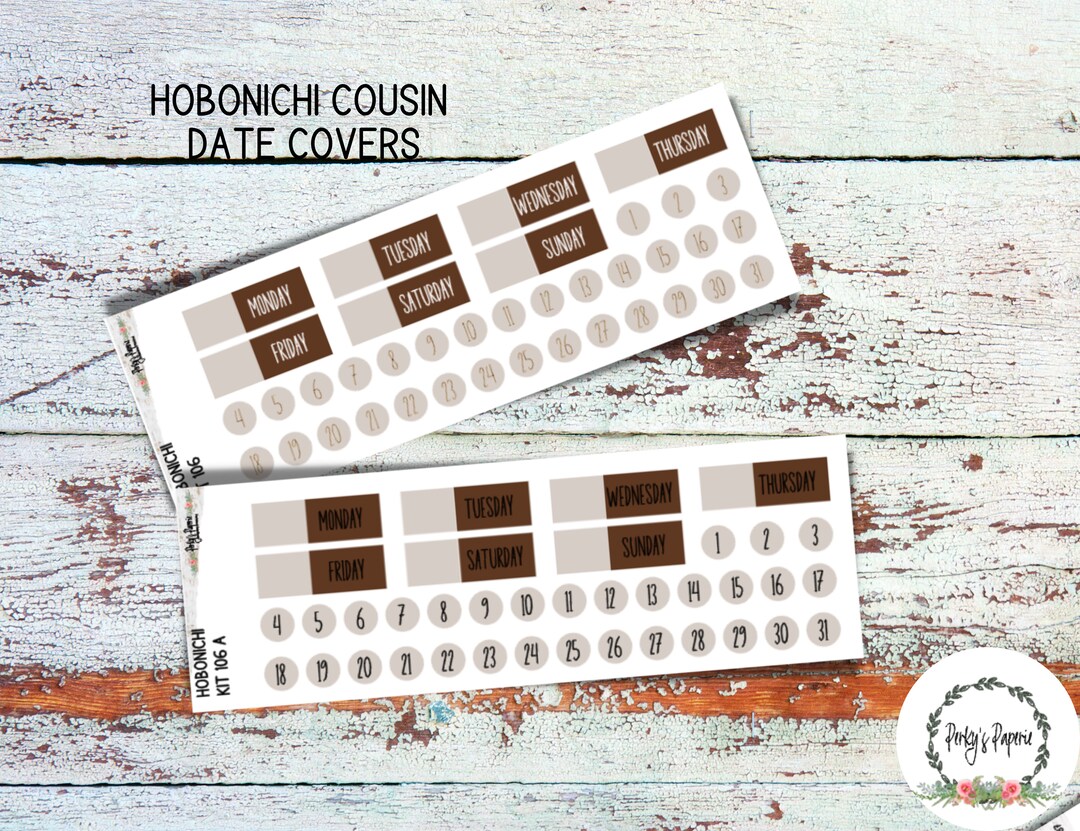 Hobonichi Cousin Date Cover Stickers Kit 106 Individual Date Covers ... Hobonichi Cousin Date Cover Stickers Kit 106 Individual Date Covers ...