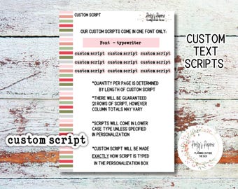 Custom Typewriter Text Planner Stickers | Personalized Planner Sticker | Personal Script Sticker Customizable Sticker