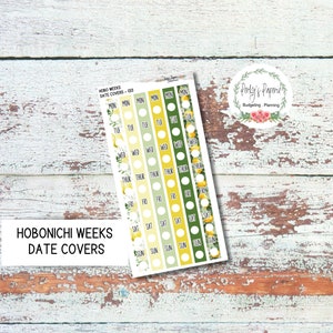 Hobonichi Weeks Date Cover Planner Stickers Kit 133, Lemon Addiction Weekly Planning, Date Strips, Anytime, Colorful and Patterned