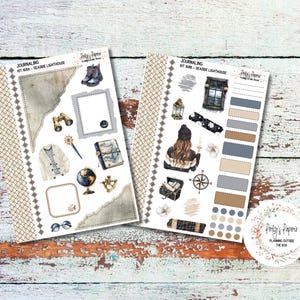 Seaside Lighthouse Decorative Journal Planner Sticker Kit 168, All Planner Sizes, Fits Monthly, Weekly, and Daily Pages, Functional Sticker