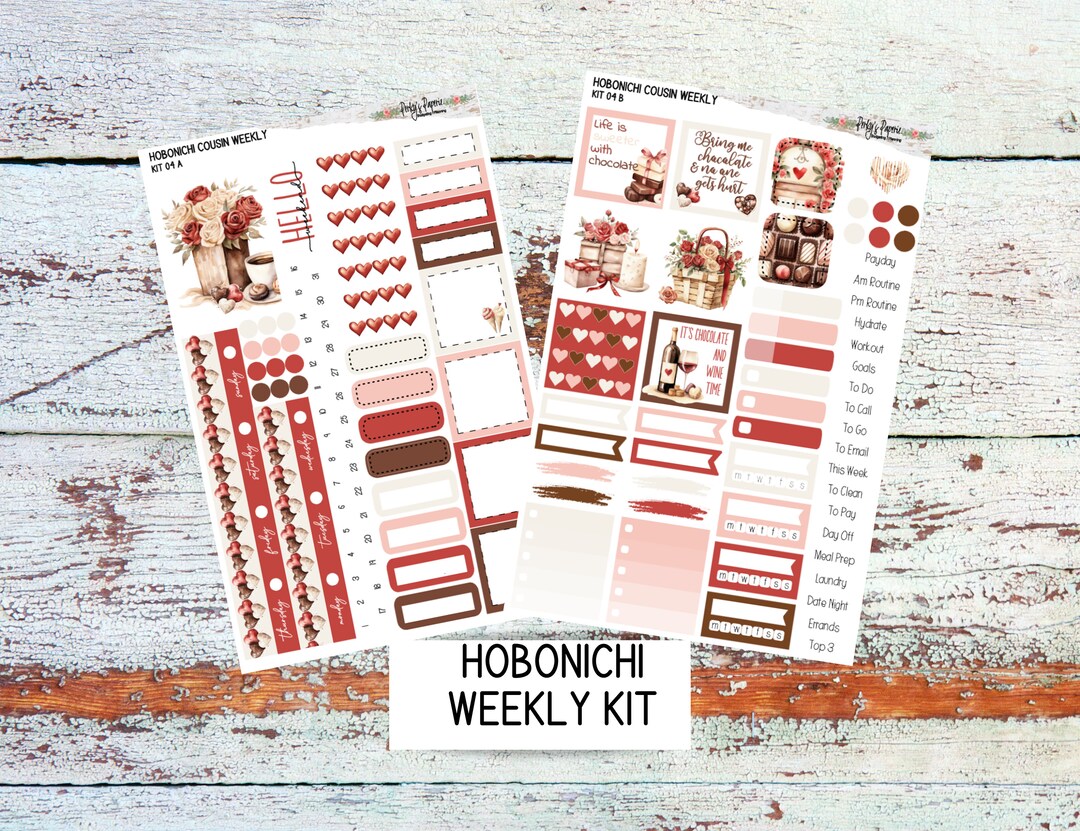 Hobonichi Cousin A5 Weekly Planning Sticker Kit 04 - Chocolate Lover - Etsy