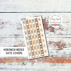 Hobonichi Weeks Date Cover Planner Stickers Kit 141, All Hallows Eve Weekly Planning, Date Strips, Anytime, Colorful and Patterned