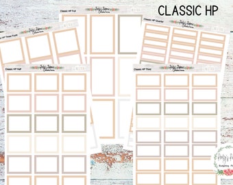 Classic HP Neutral Boxes| Colorful Boxes | Functional Planner Stickers | Budget Boxes | Planner Boxes | Pink Neutral