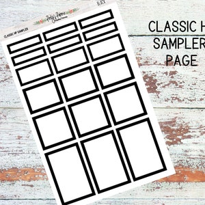 Classic HP Sampler Page of Colorful Planner Boxes | Functional Planner Stickers | Budget Boxes | Planner Box Stickers