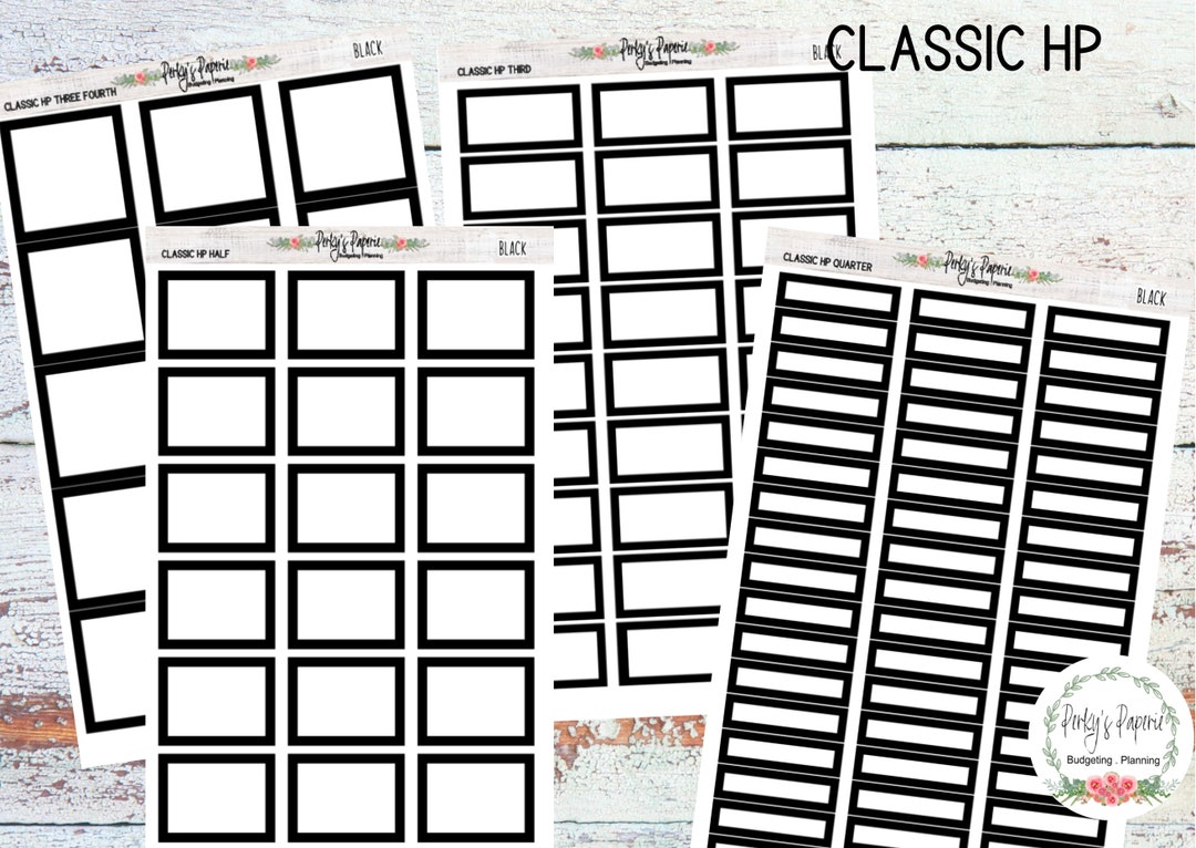 Classic HP Colorful Planner Boxes | Functional Planner Stickers ...