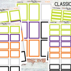 Classic HP Halloween Colorful Planner Boxes | Functional Planner Stickers | Budget Boxes | Planner Box Stickers