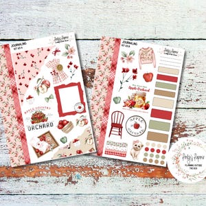 Apple Picking, Fall Buck List, Apple Farm Journal, Scrapbook, Daily Planner Sticker Kit 69, Weekly and Daily Journaling Kit
