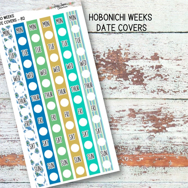 Hobonichi Weeks Date Cover Planner Stickers -  Weekly Planning Exotic Peacocok Bird 82