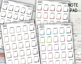 Note Pad Planner Box Stickers | Planner Stickers | Take Notes | Decorative | EC | Happy Planner | Bujo | Hobonici | Neutral Sticker