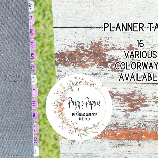 NEW Mini Monthly Planner Tabs Typewriter Font for Hobonichi Cousin, Hobonichi Weeks, Journals and more For Your Planner Set Up