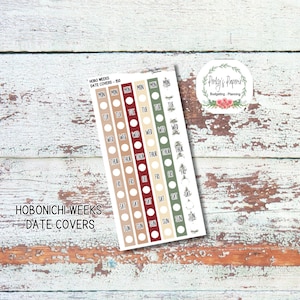 Hobonichi Weeks Date Cover Planner Stickers Kit 150, Ski Lodge Weekly Planning, Date Strips, Anytime, Colorful and Patterned