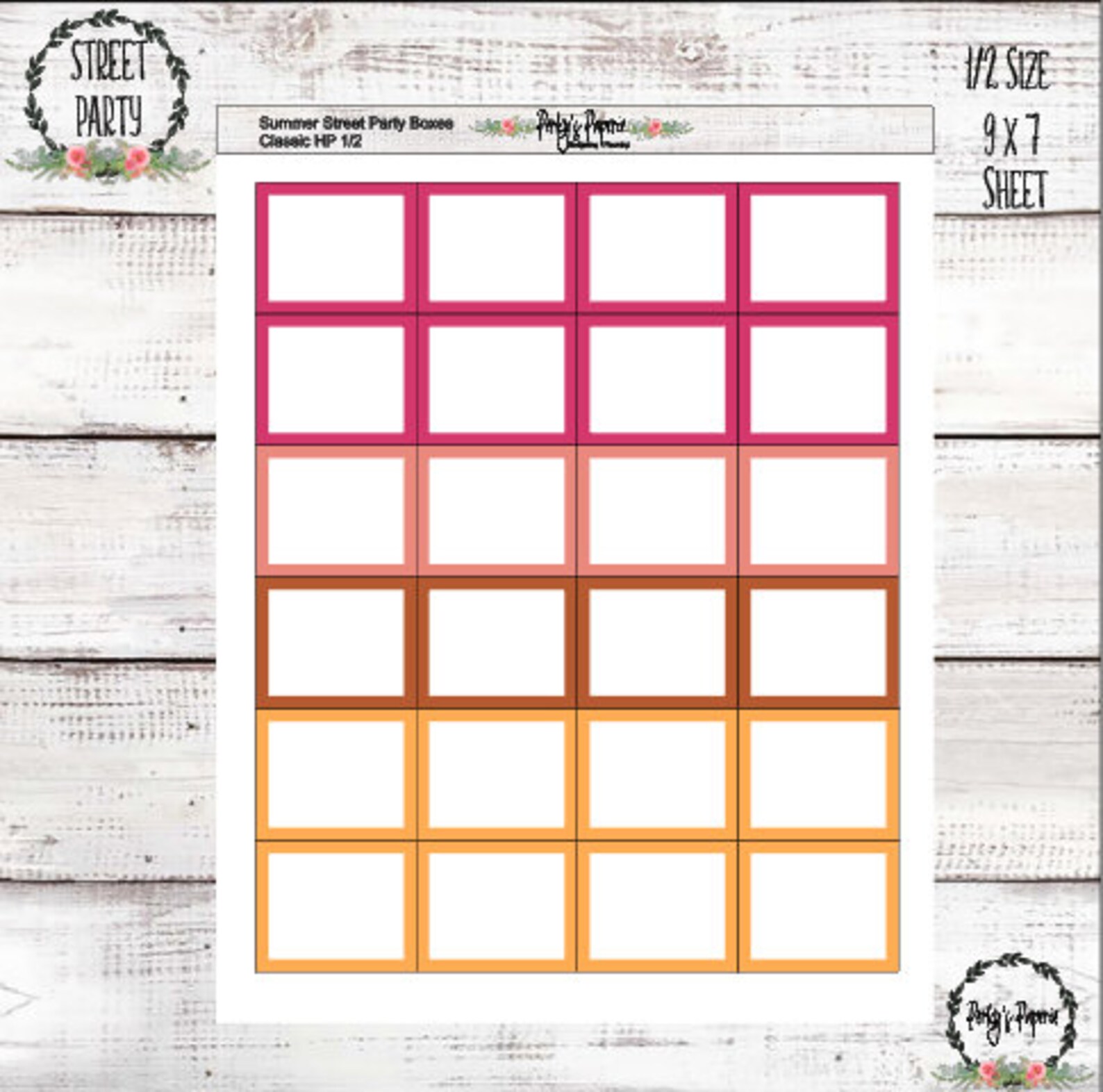 Colorful Classic Happy Planner Boxes Summer Street Party Etsy