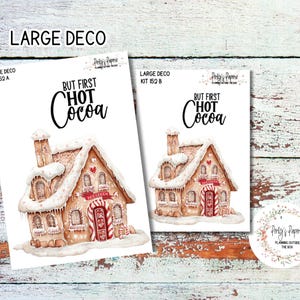 Gingerbread House Transparent Extra Large, Jumbo Deco Planner Sticker, Blank Daily Pages or Journal Page Peppermint Cocoa Kit 152