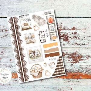 Sweet Halloween Journal Deco Sticker Sheet – Kit #176 | Aesthetic Planner Stickers | Fits All Planners