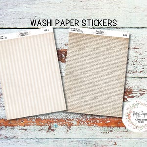Washi Paper Tearable Stickers - Artist in Me Kit 164 - Vintage Stripes and Text