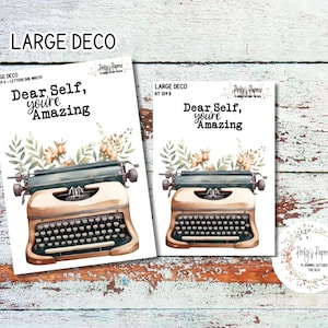 Vintage Typewriter to Write Letters Transparent Extra Large, Jumbo Deco Planner Sticker, Daily Pages or Journal Page Letters You Wrote 134