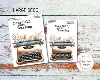 Vintage Typewriter to Write Letters Transparent Extra Large, Jumbo Deco Planner Sticker, Daily Pages or Journal Page Letters You Wrote 134