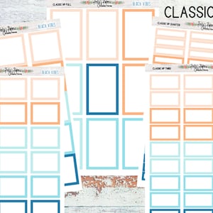 Classic HP Tropical Beach Vibes Colorful Boxes | Colorful Planner Boxes | Functional Planner Stickers | Planner Boxes