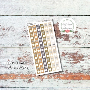 Hobonichi Weeks Date Cover Planner Stickers Kit 151, Health and Fitness Weekly Planning, Date Strips, Anytime, Colorful and Patterned