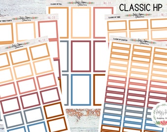 Classic HP Fall 2.0 Colorful Planner Boxes | Functional Planner Stickers | Budget Boxes | Planner Box Stickers