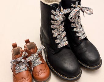 Liberty London Floral Shoelaces | Handmade Cotton Shoe Laces, All Ages