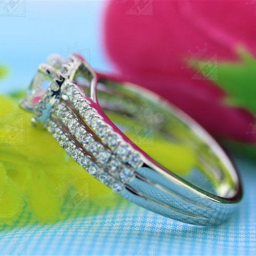 14k shops Solid Gold Ring, Dainty Engagement Ring, Moissanite Wedding Band, Personalized Gift 925 Sterling Silver