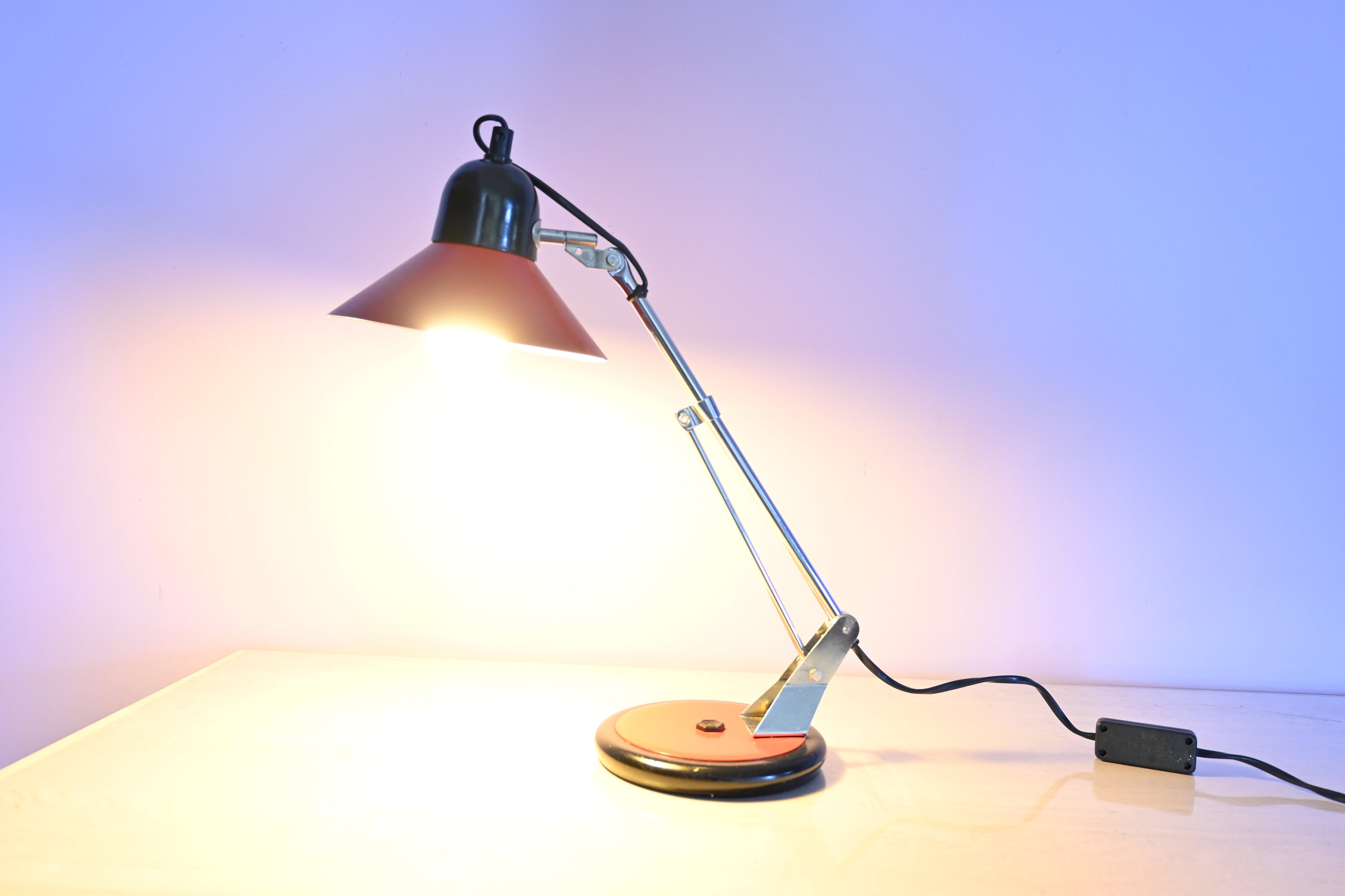 lampe bureau vintage aluminor années 80 maison simone