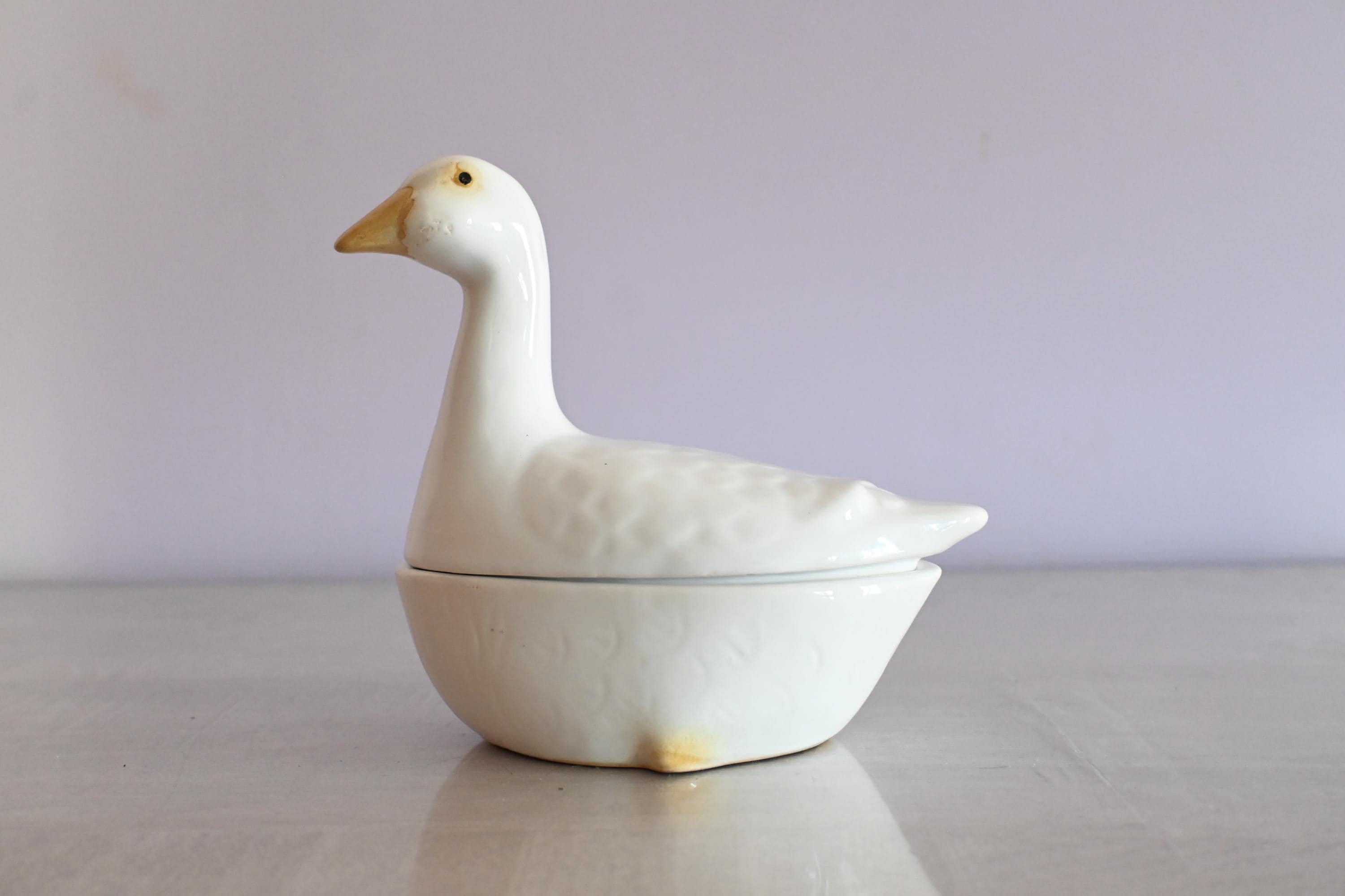 アヒル型陶器容器 アヒル型陶器容器