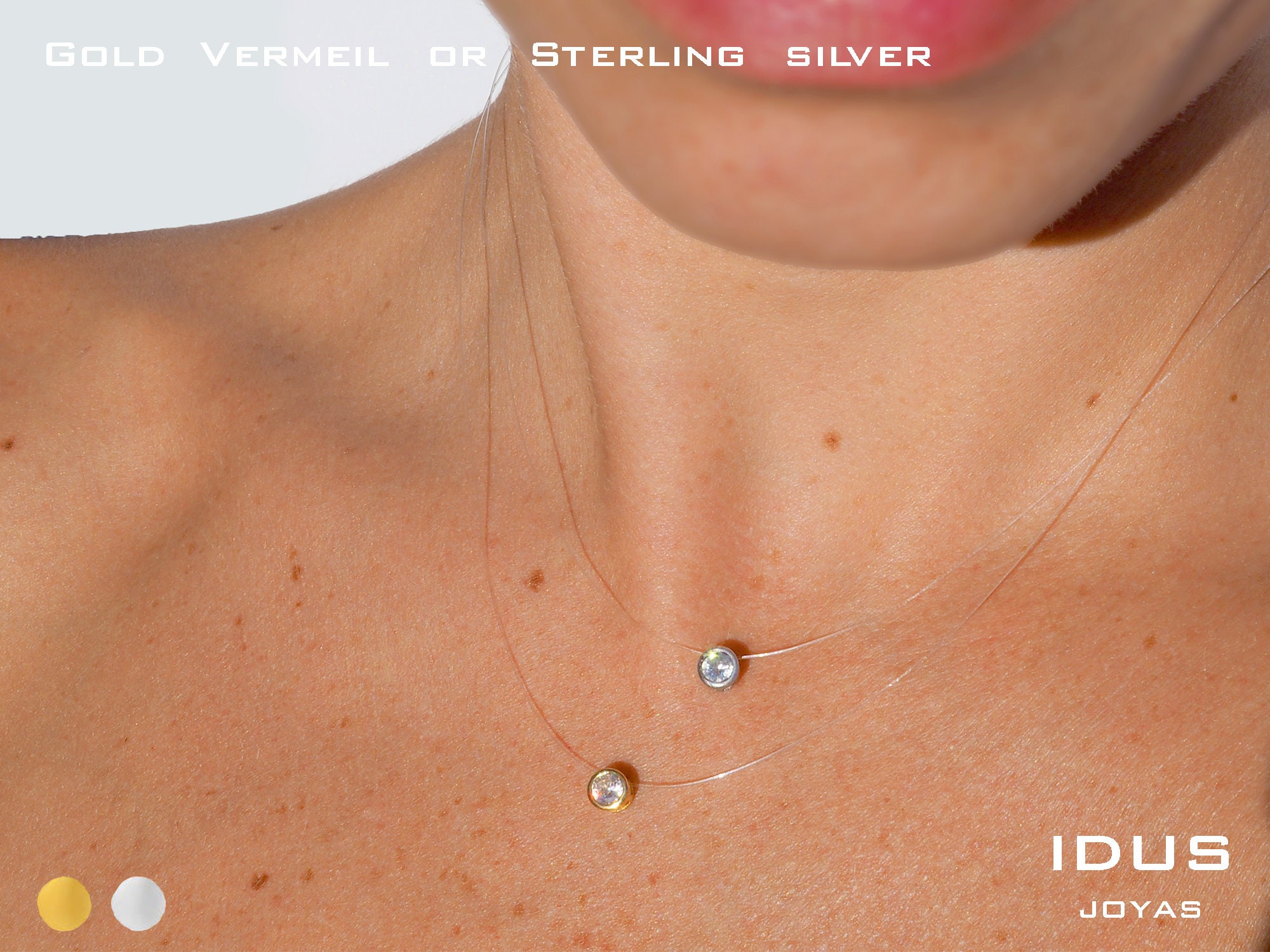 Invisible necklace with sale diamond