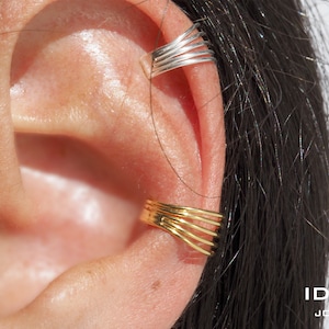Piercing all'elica in oro vermeil o argento. Cerchio per elica. Ear cuff senza piercing. Piercing finto a conchiglia. Orecchino a cerchio regolabile a conchiglia. Gioielli per le orecchie
