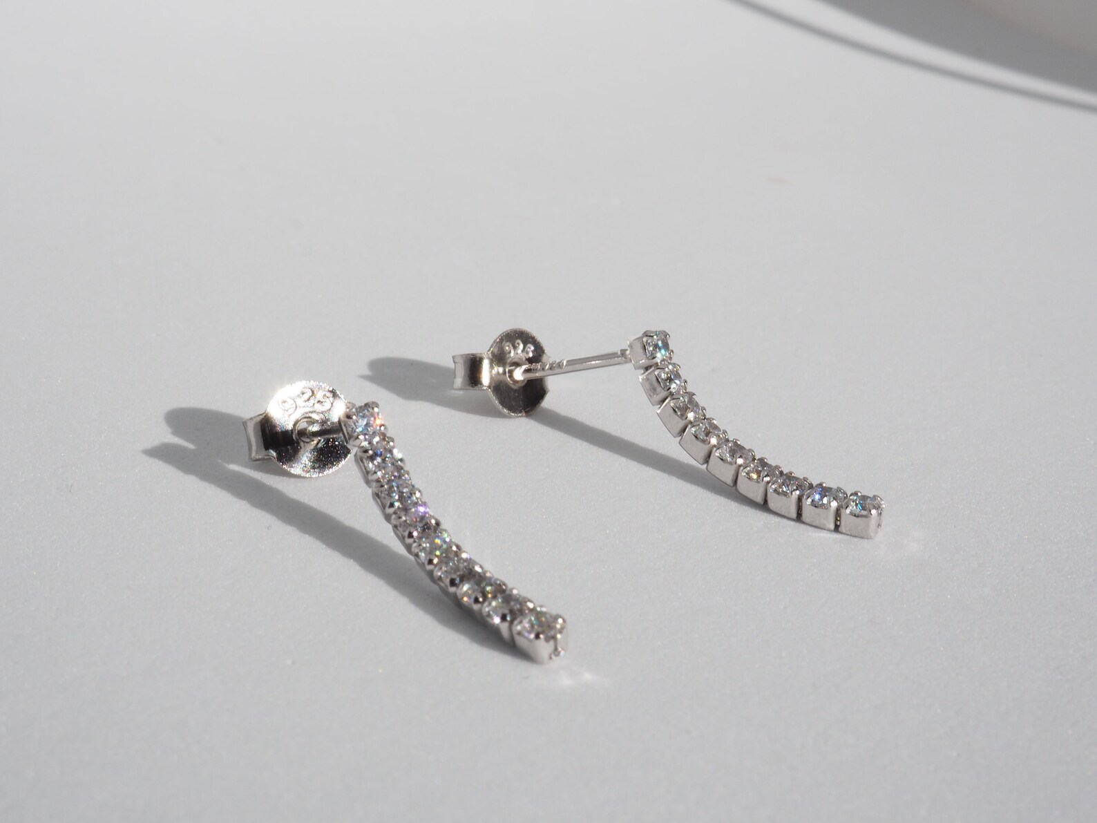 Diamond Linear Drop Earrings. Moissanite Earrings. Tennis Etsy