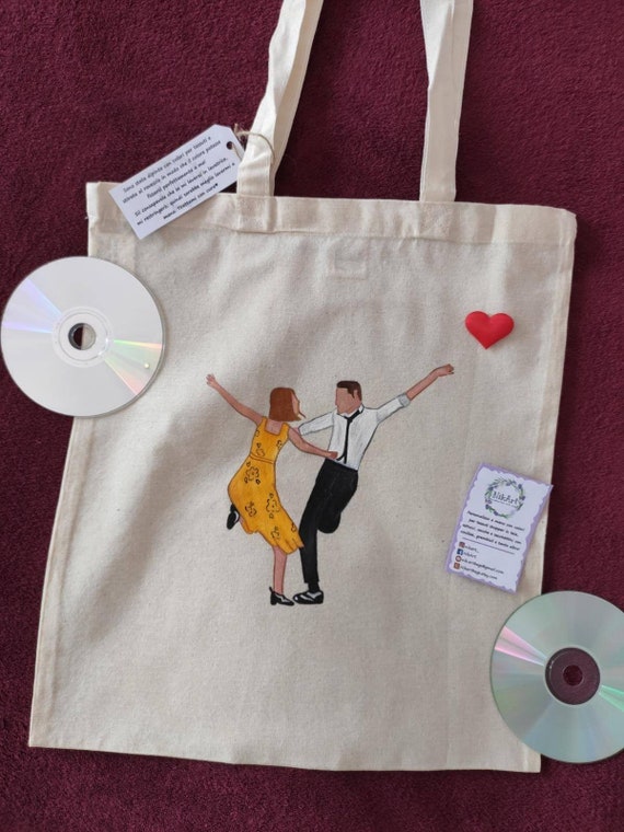Tote Bag LA LA LAND Handpainted for Enthusiast People of Movies
