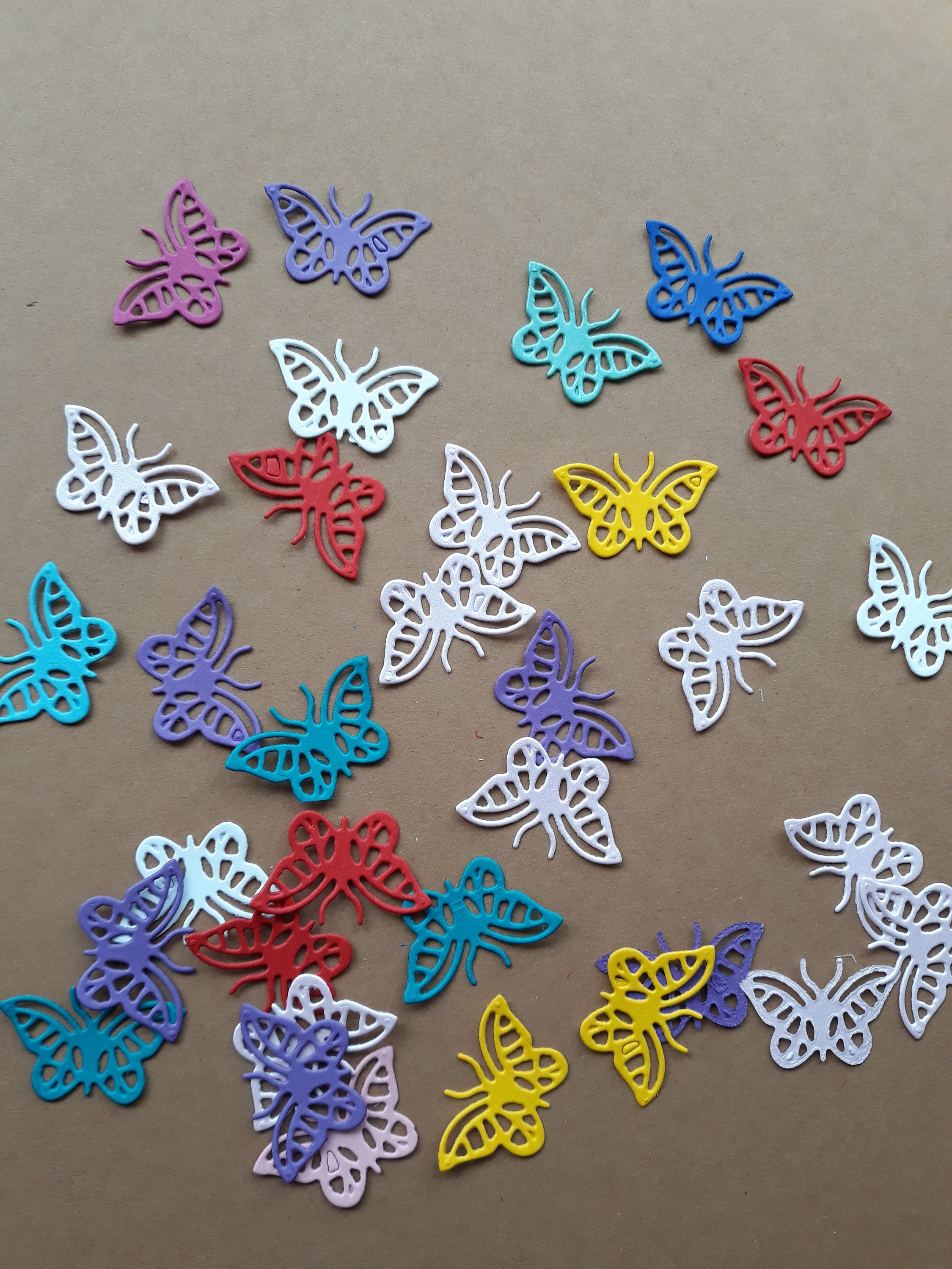Set of 30 pcs Variety of Paper Butterflies Glittered Etsy