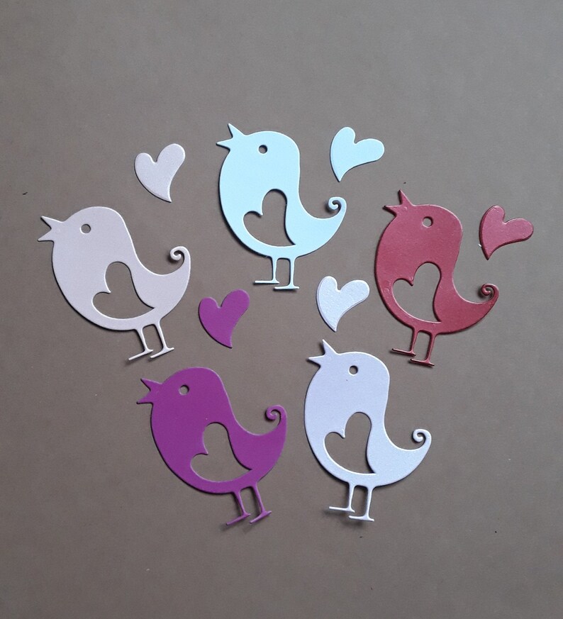 Love Birds Paper Die Cut Cardstock Shapes Love Birds and Etsy