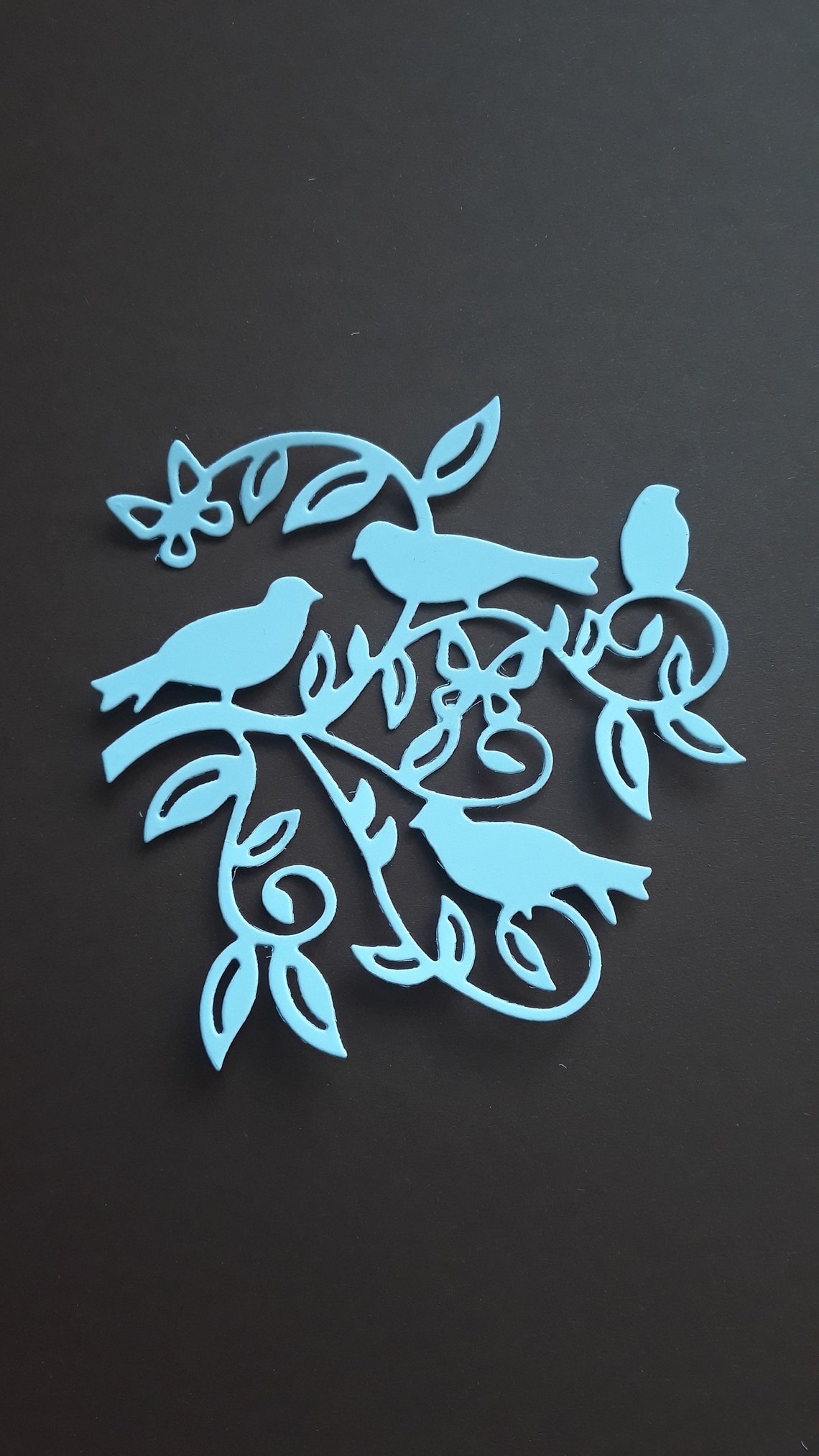 Birds on a Branch Paper Die Cut Set of 5 Cardstock Shape Etsy