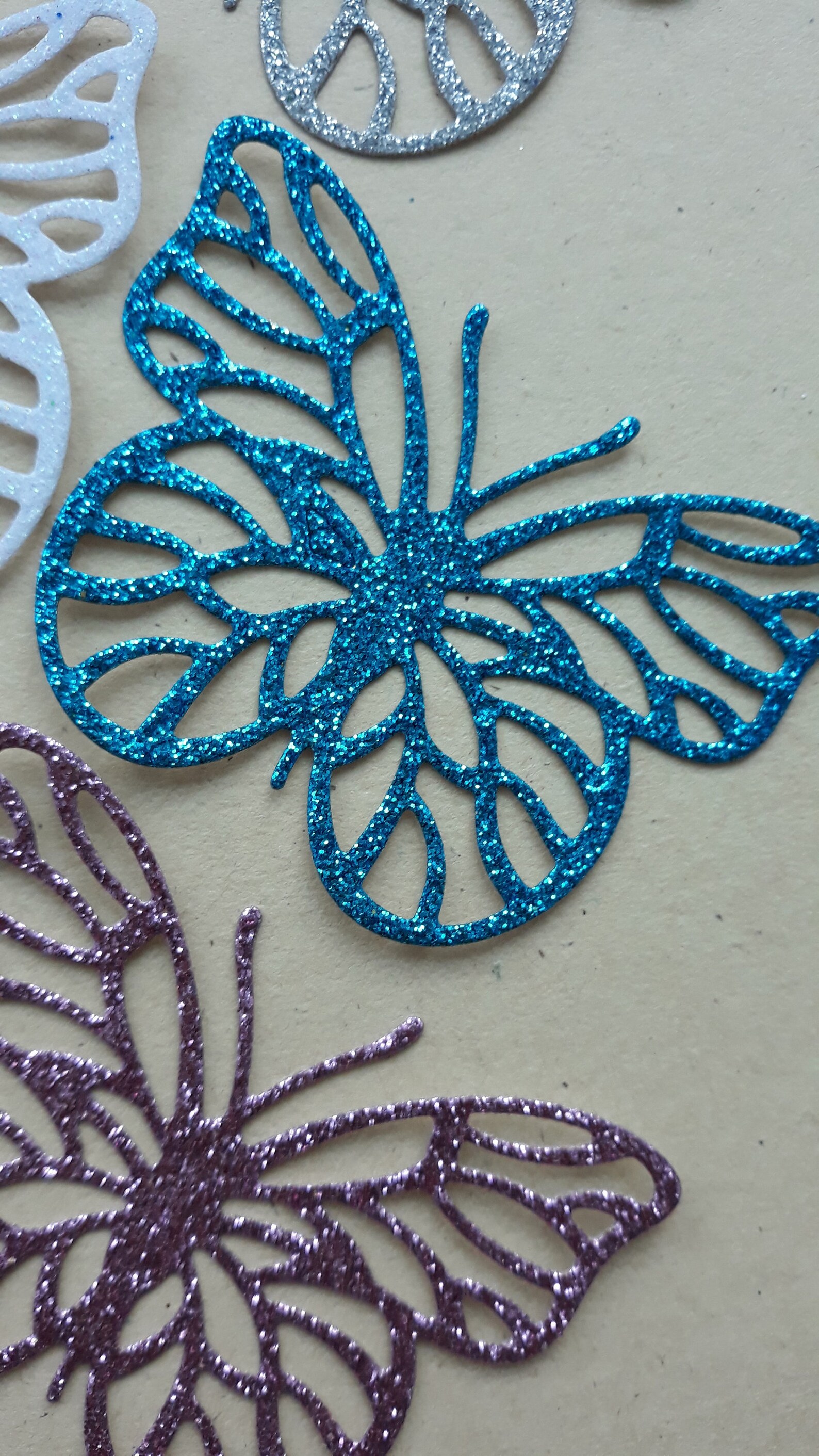 Set of 8 pcs Variety of Paper Butterflies Glittered Etsy