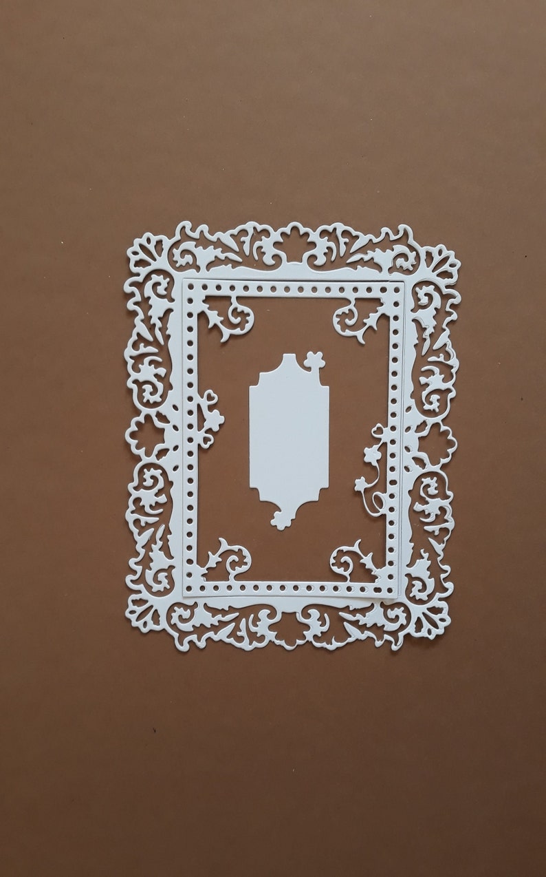 2 Sets of Large Lace Square Frames Paper Die Cuts for Etsy