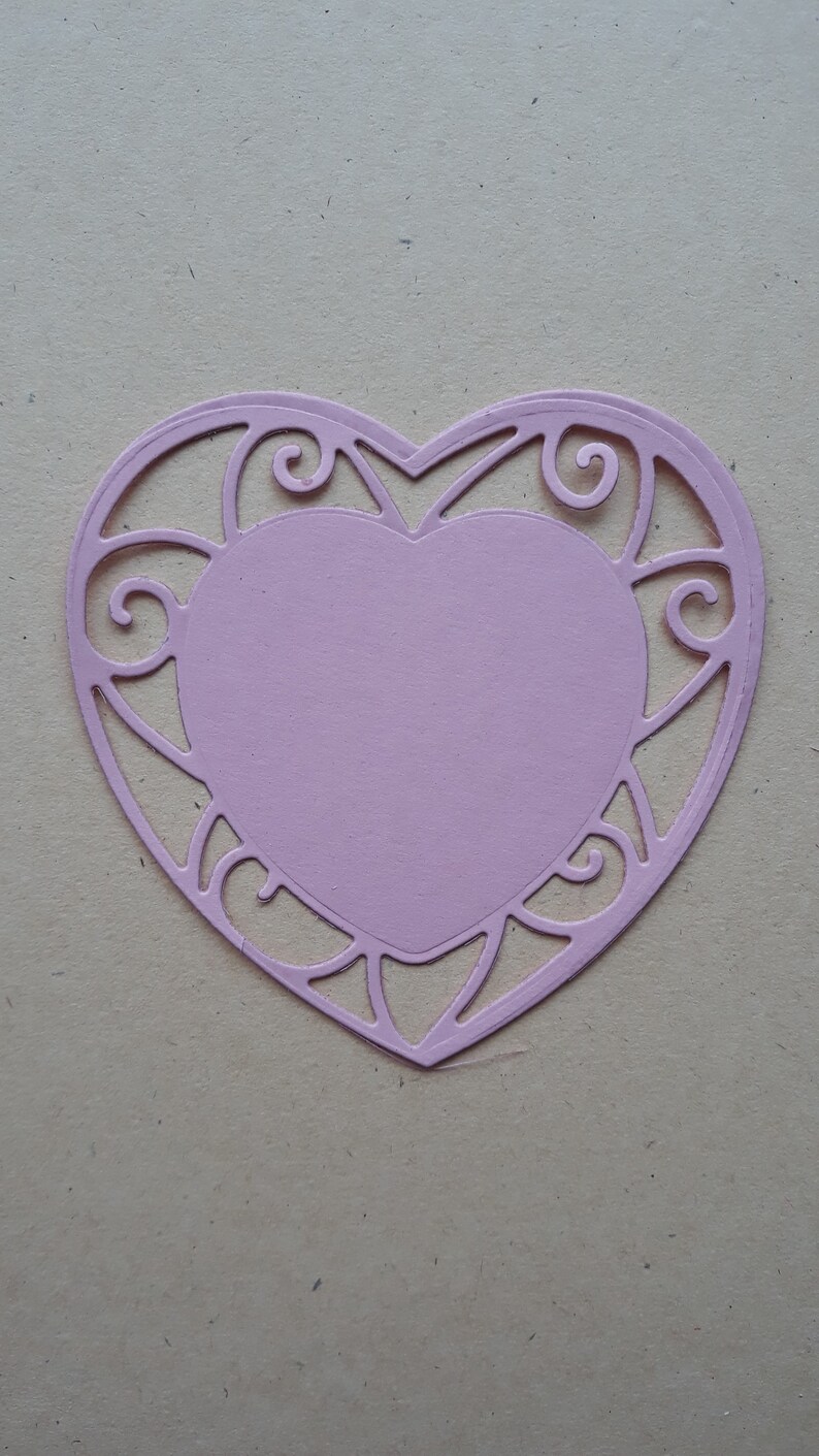 Paper Die Cuts Hearts Set of 6 Hearts Valentines Day Shapes Etsy