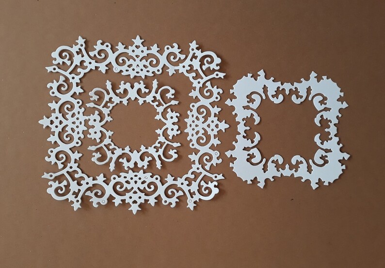 3 Lace Square Frames Paper Die Cuts for Scrapbooking Etsy